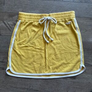 Y2K Hollister Yellow Cotton Midi/Mini Skirt Size S